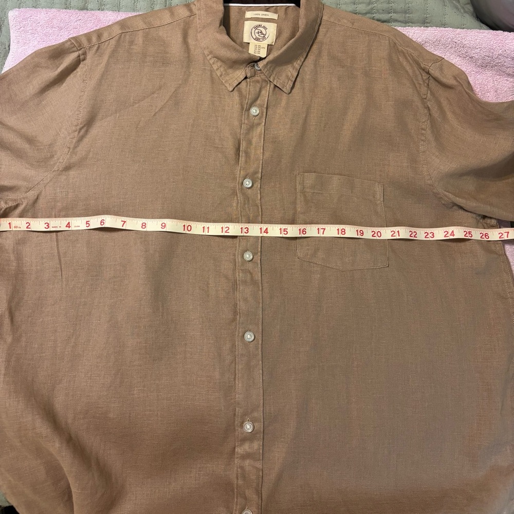 Panama Jack 100% Linen Tan Casual Button Down Shirt, Size 2XL - Picture 6 of 6